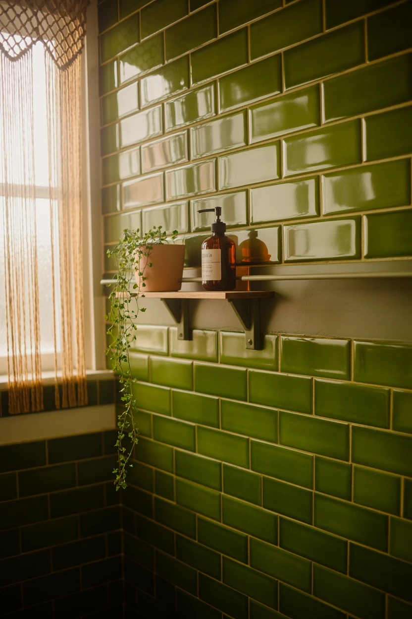 Avocado Green Subway Tiles