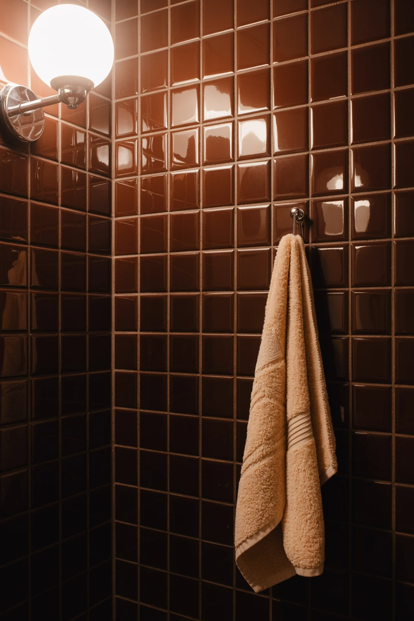 High-Gloss Chocolate Brown Wall Tiles