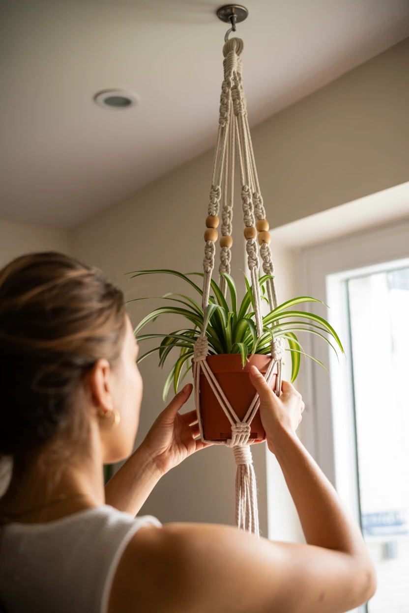 A Delicate Macrame Plant Hanger