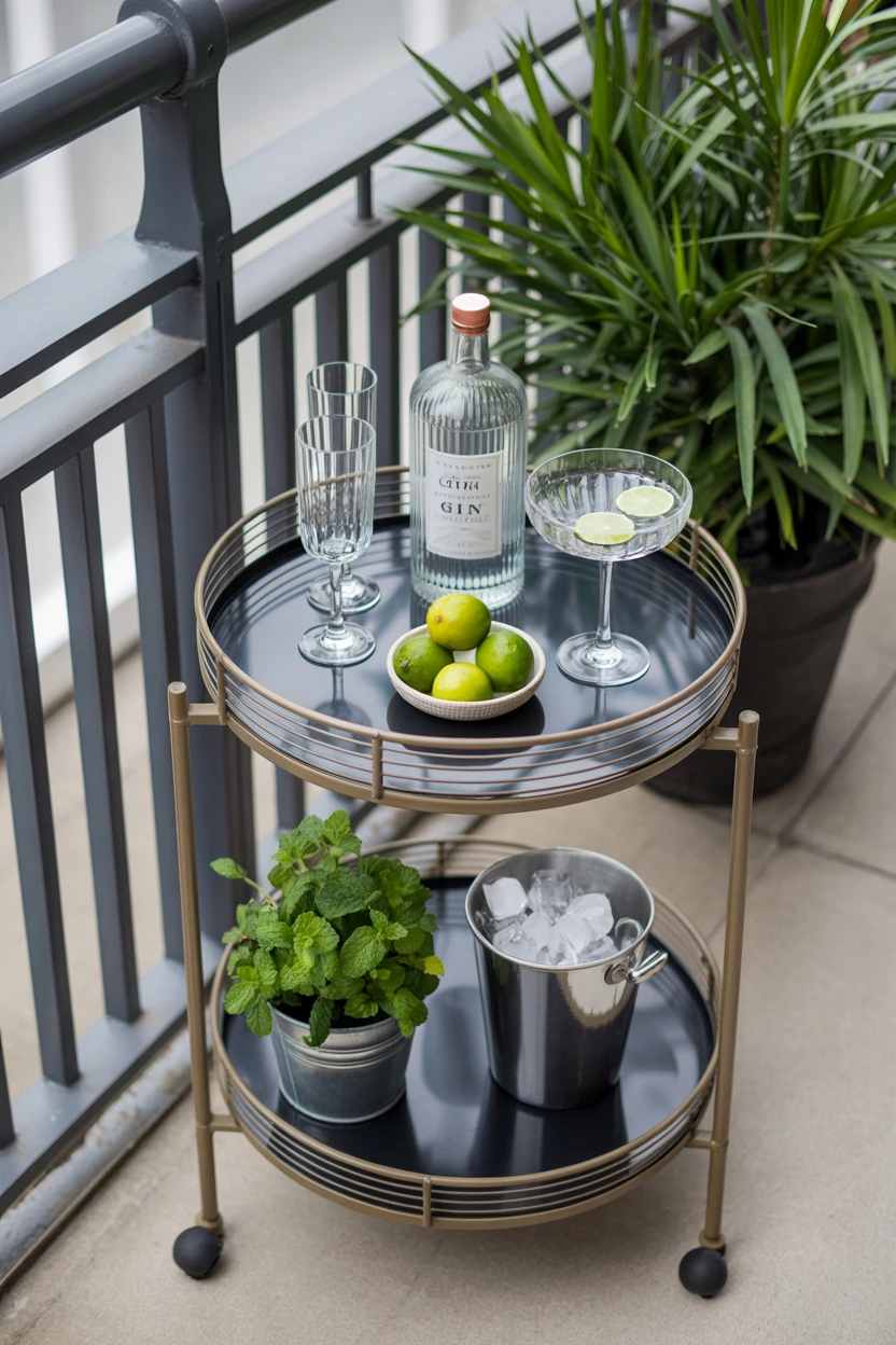 Set Up a Small Outdoor Bar Cart