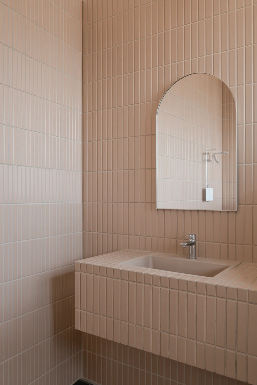 Vertically Stacked Terracotta Tiles