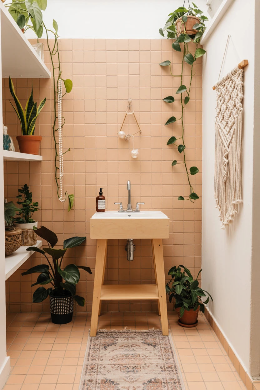 A Bohemian Vibe with Plants and Textiles