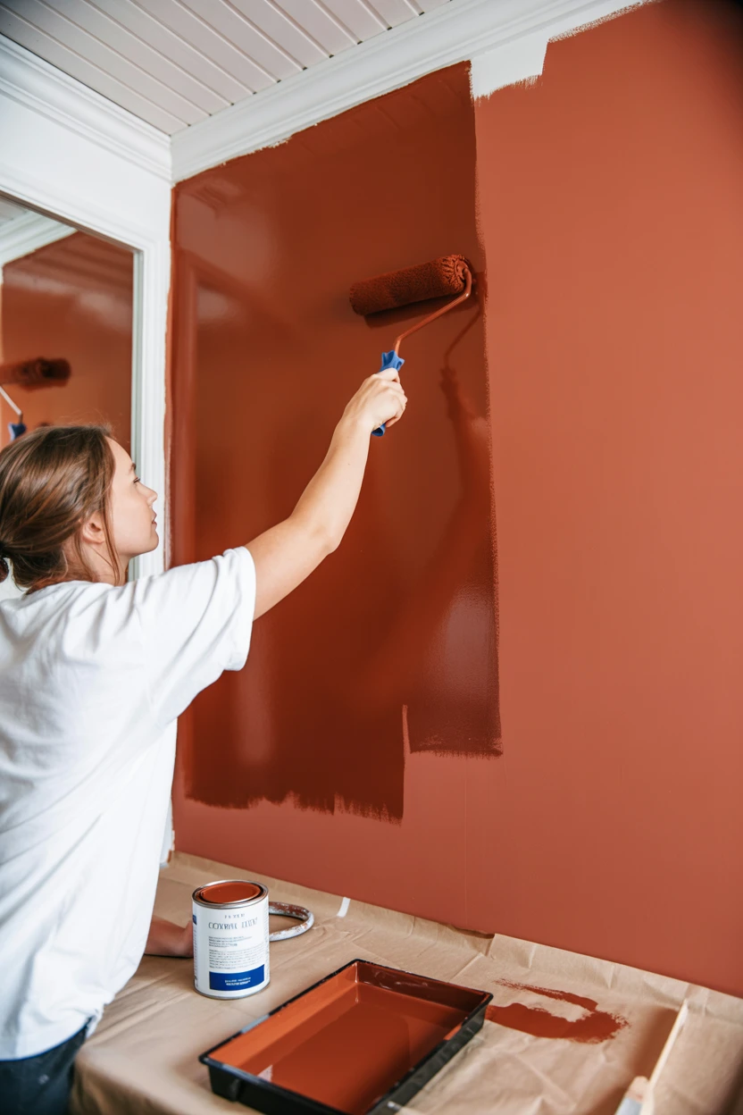 A Simple Terracotta Painted Wall