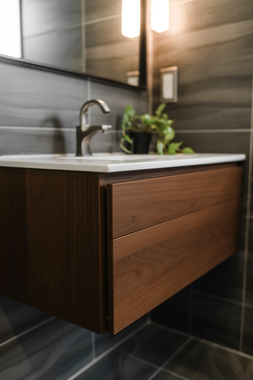 Rich Dark Wood Vanity