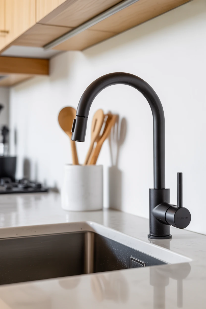 A Sleek Matte Black Faucet