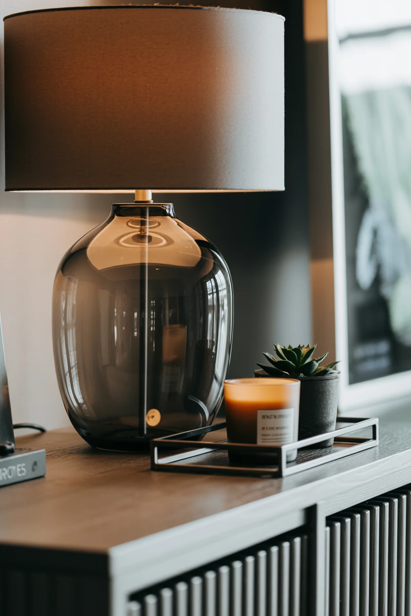 Accents of Smoked Glass and Black Metal