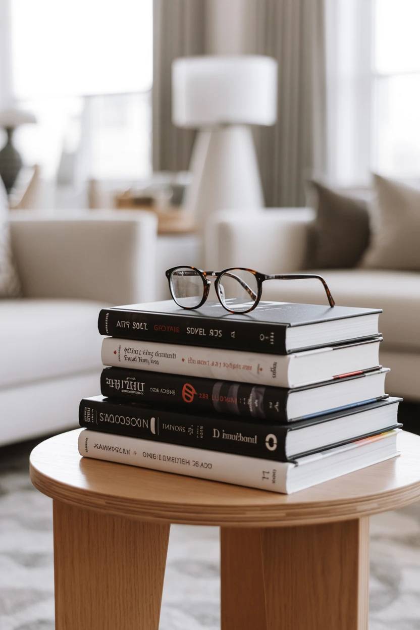 Styling with Black-Spined Books