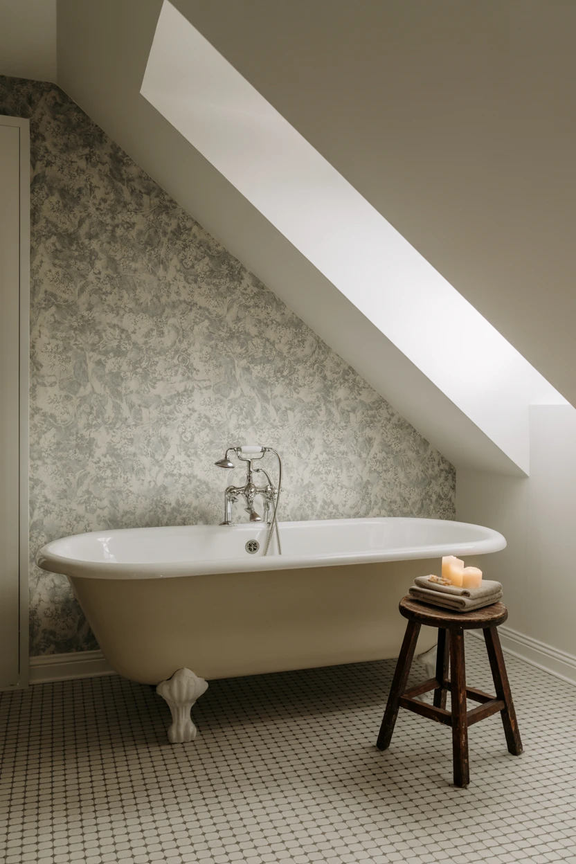 Freestanding Tub Under the Eaves