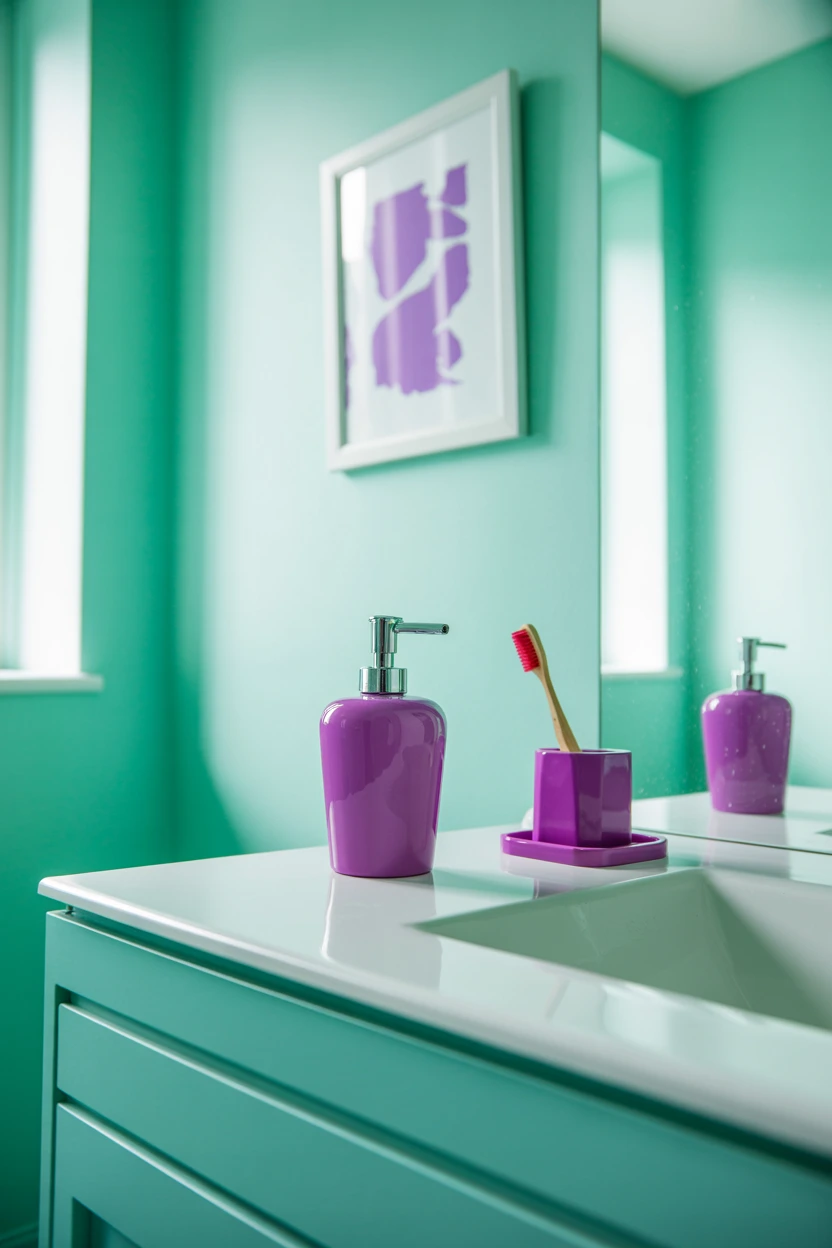 Mint Green with Pops of Electric Violet