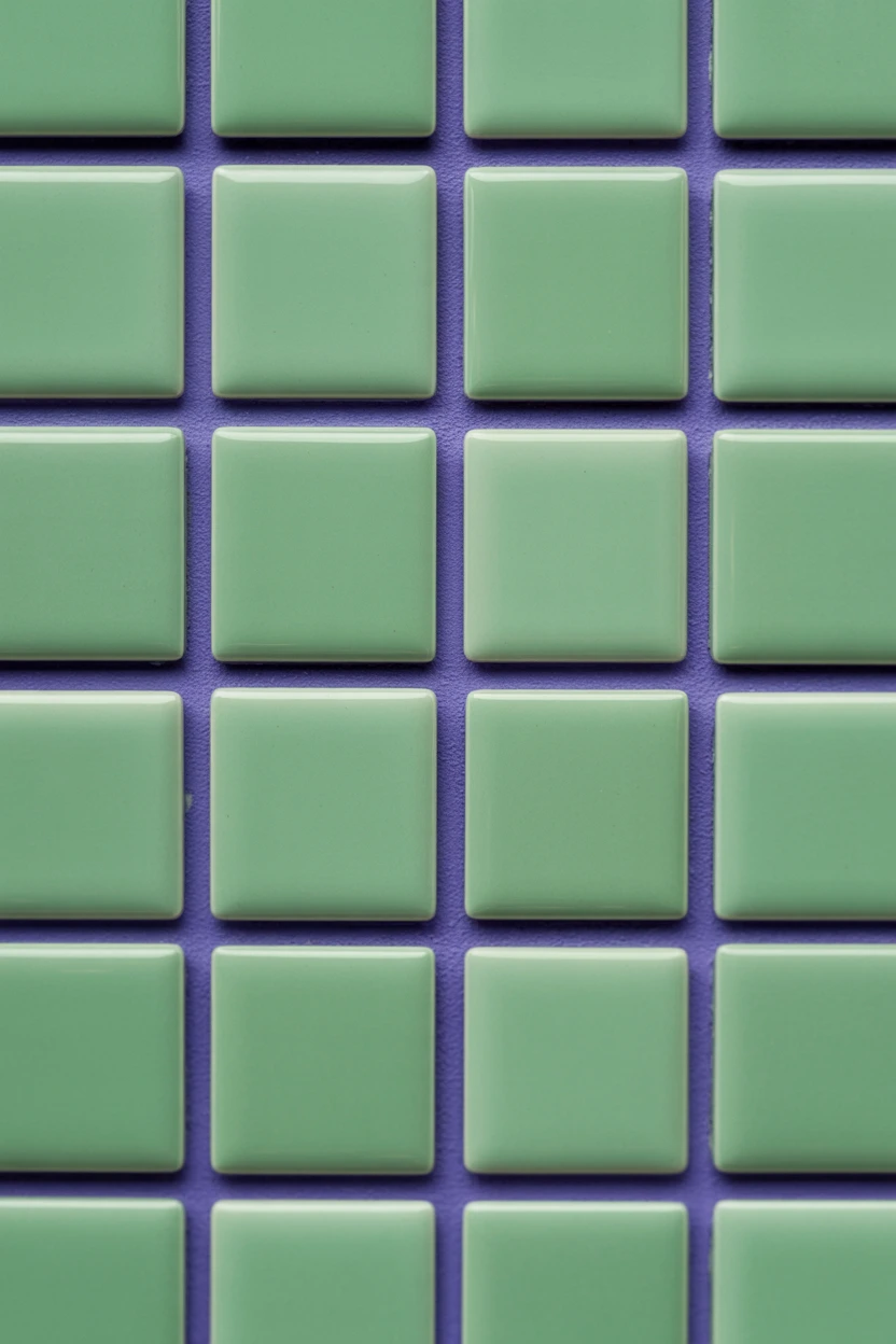 Purple Grout with Simple Green Tiles