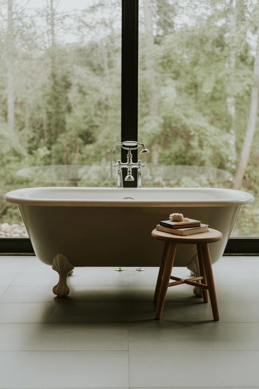 A Freestanding Tub with Clean Lines
