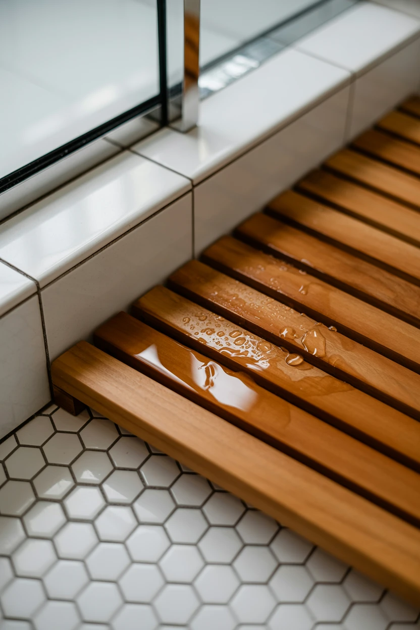Slatted Wood Bath Mat