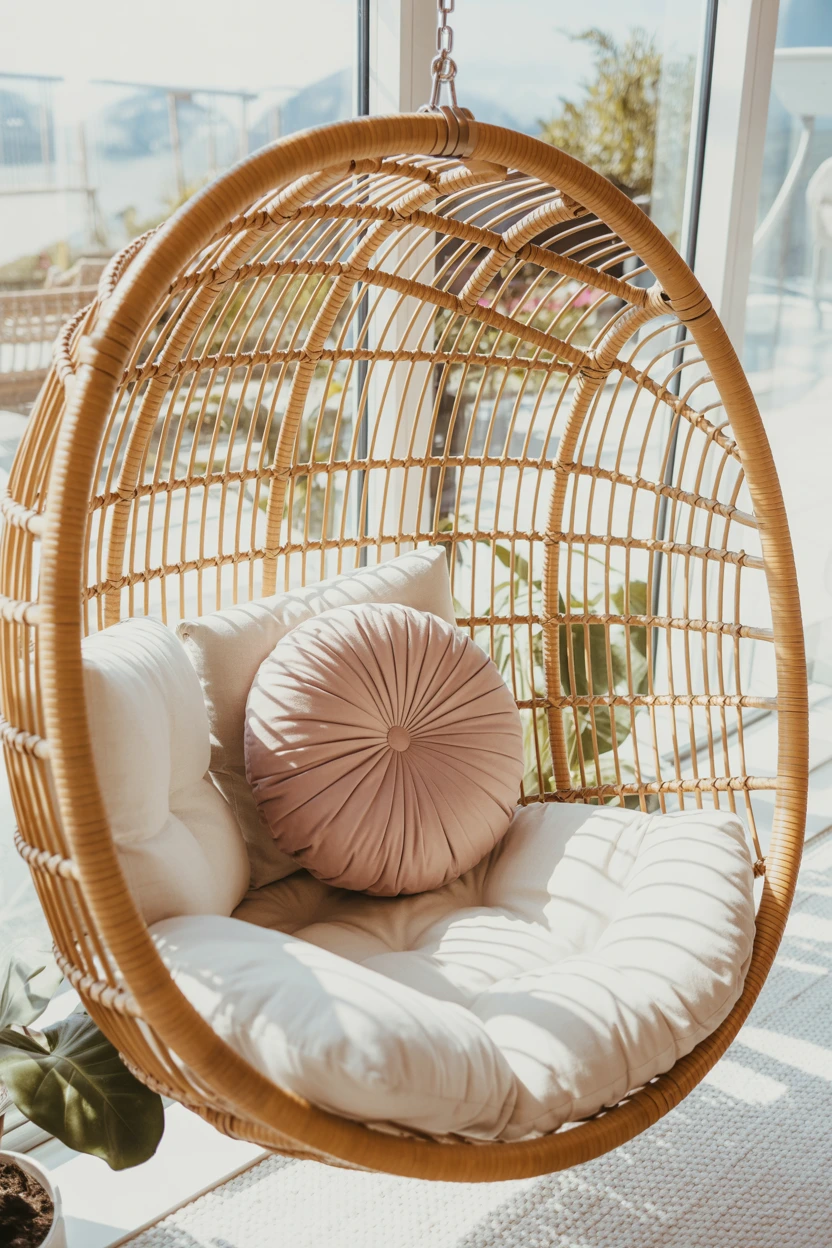 A Hanging Rattan Chair