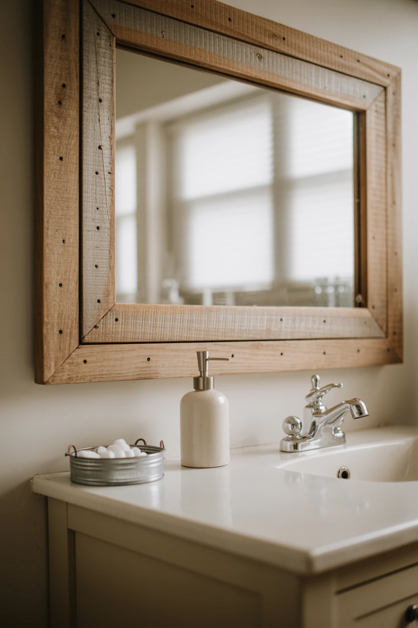 DIY Reclaimed Wood Mirror Frame