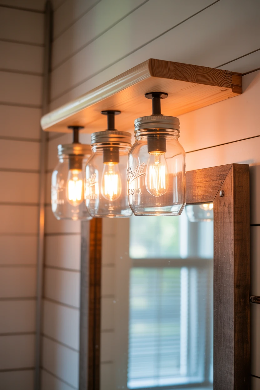 Mason Jar Vanity Light Fixture