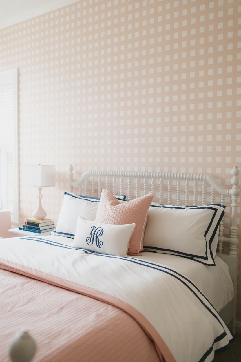 Classic Gingham Accent Wall