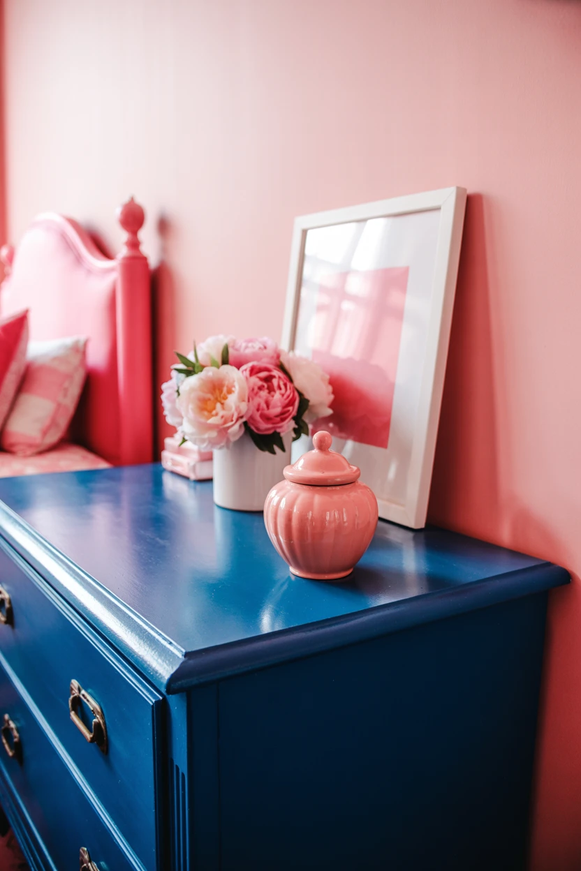 Navy Blue and Pink Color Palette