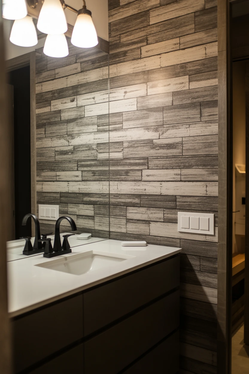 Rustic Faux Wood Paneling