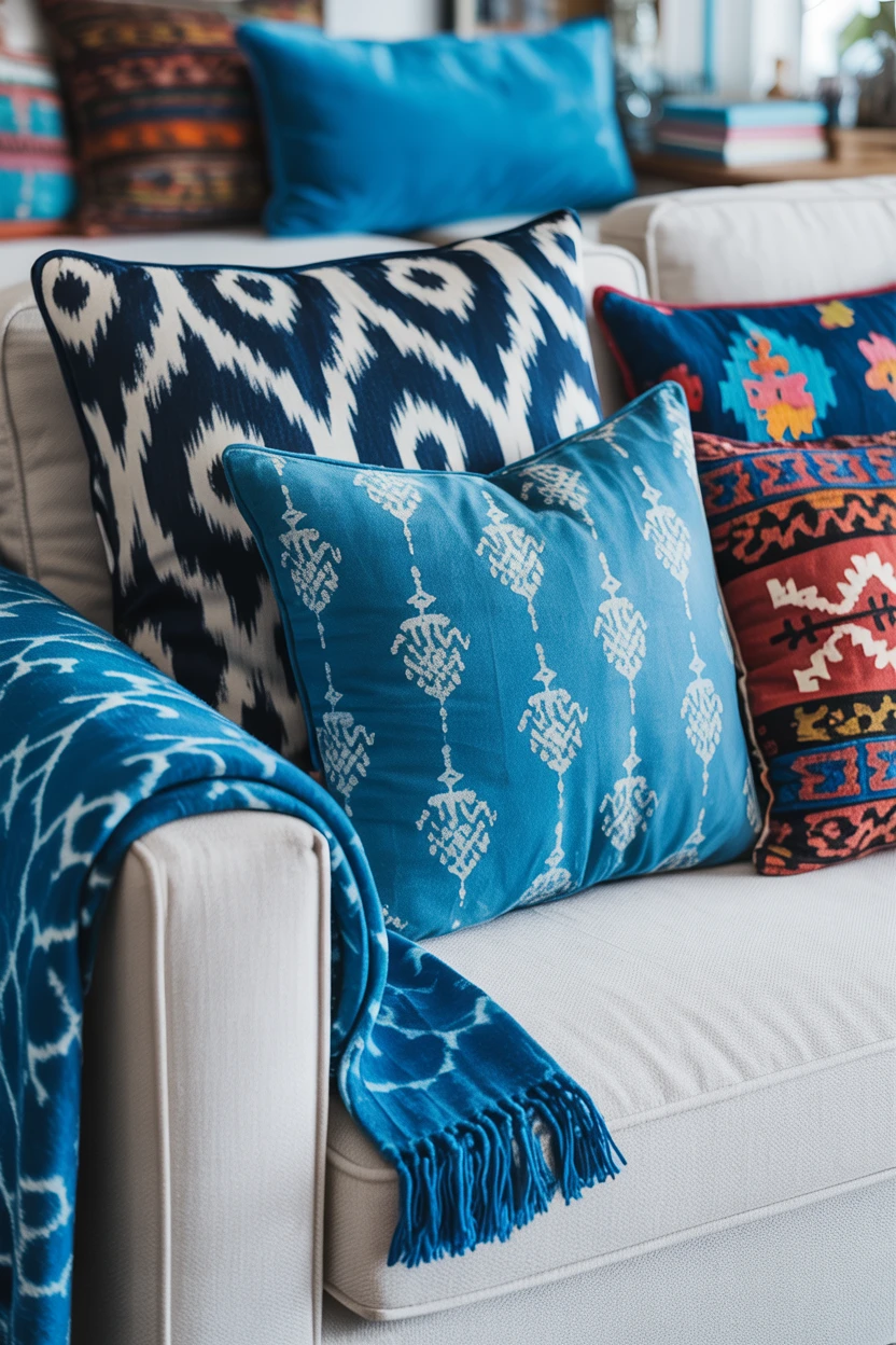 Eclectic Mix of Blue Global Patterns