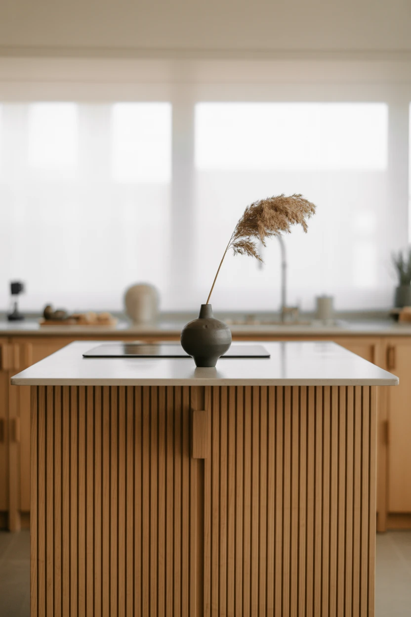 Light Oak Fluted Cabinetry