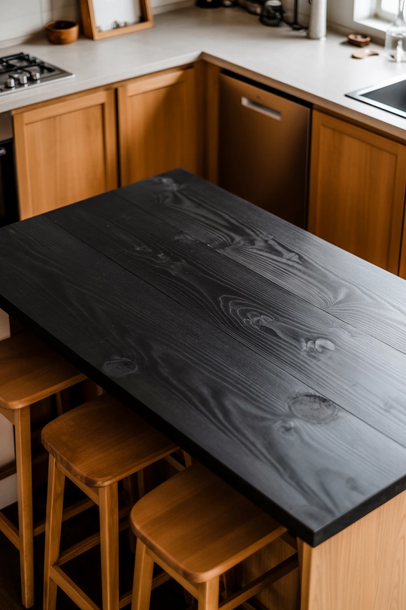 Dark Stained Wood for Contrast