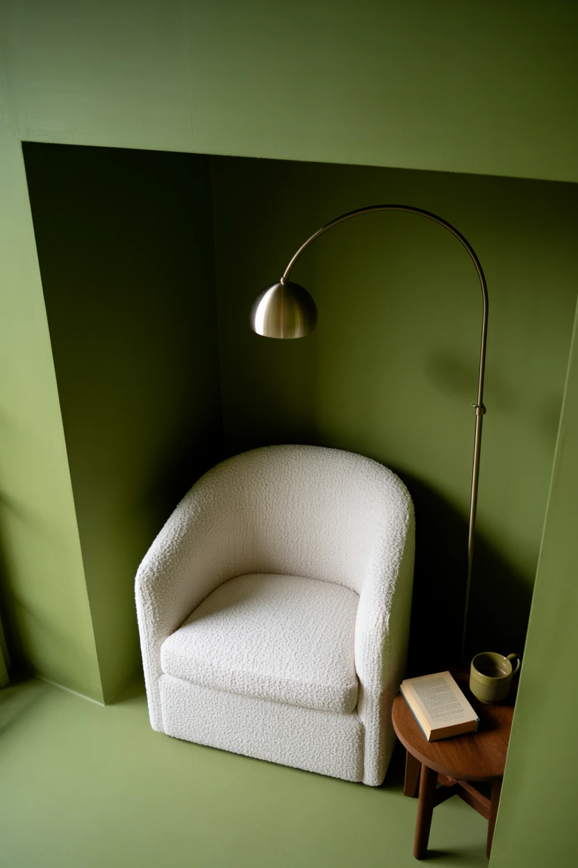 A Cozy Sage Green Reading Nook