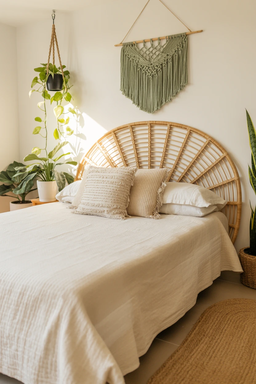 Boho Vibe with Rattan and Greenery