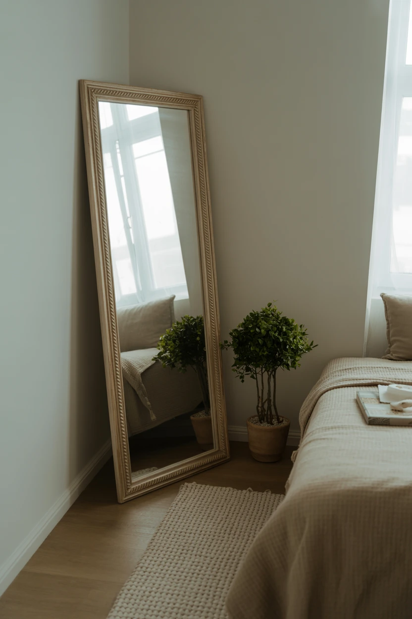 A Leaning Full-Length Mirror with Character