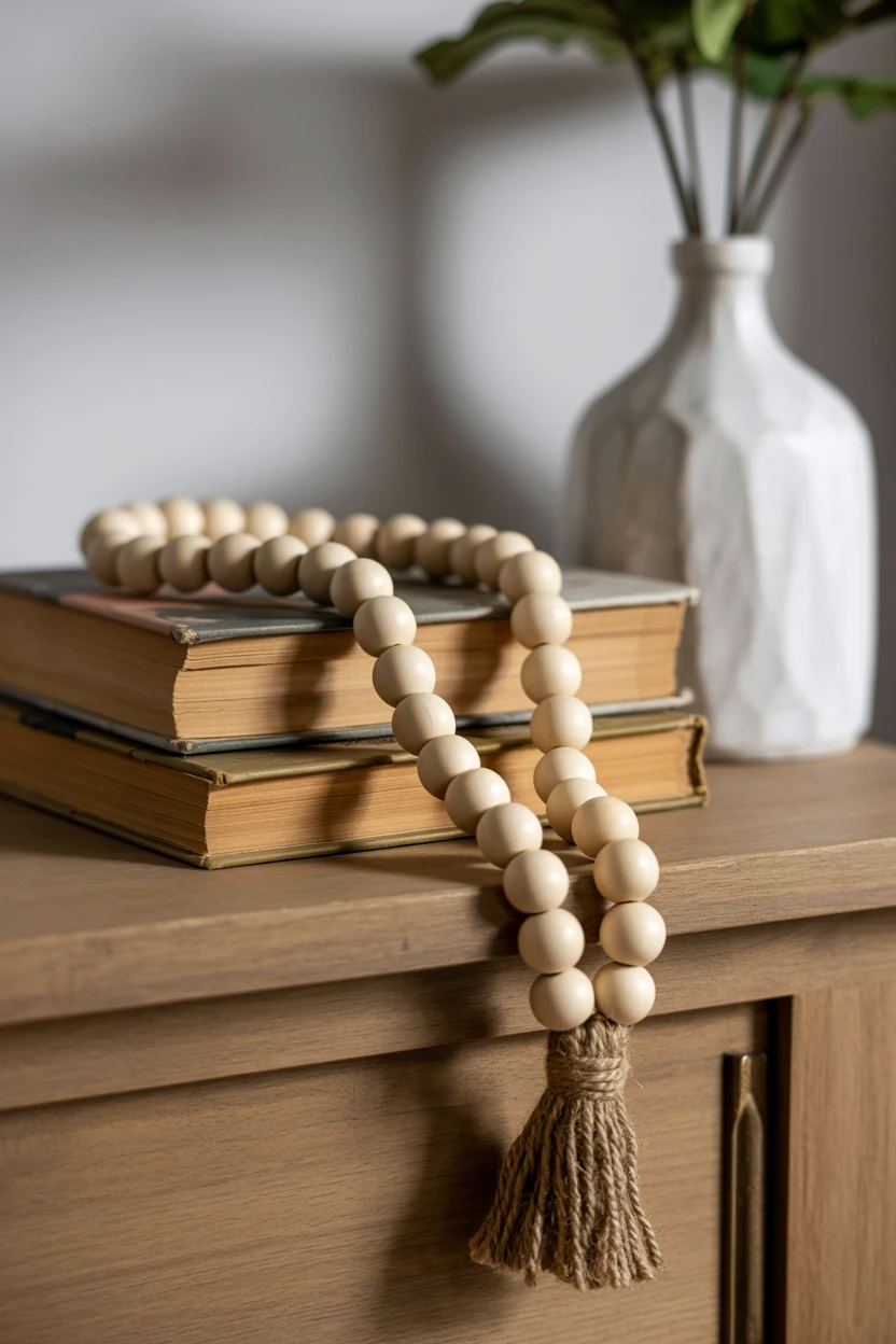 Wooden Bead Garland as Decor