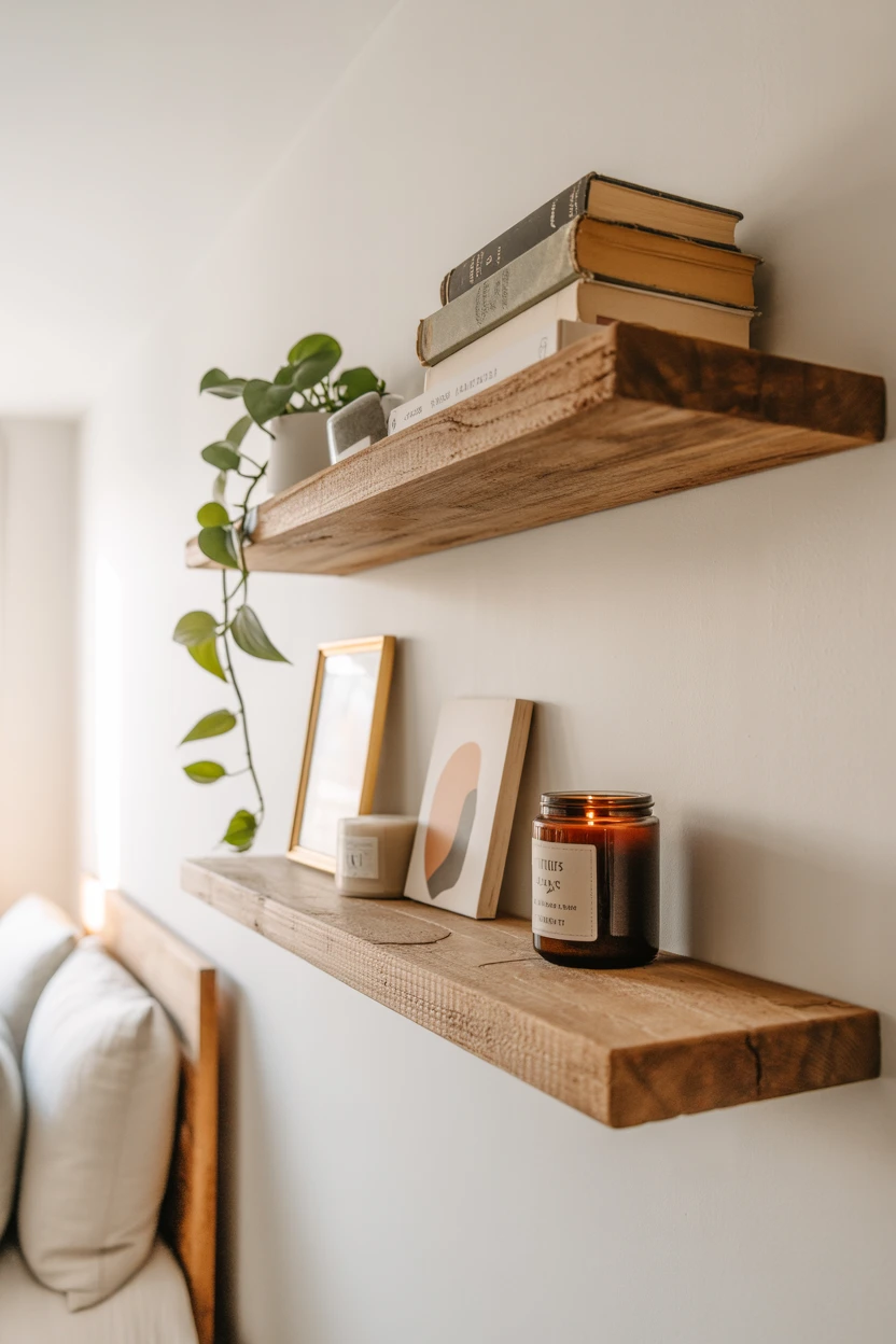 Reclaimed Wood Floating Shelves