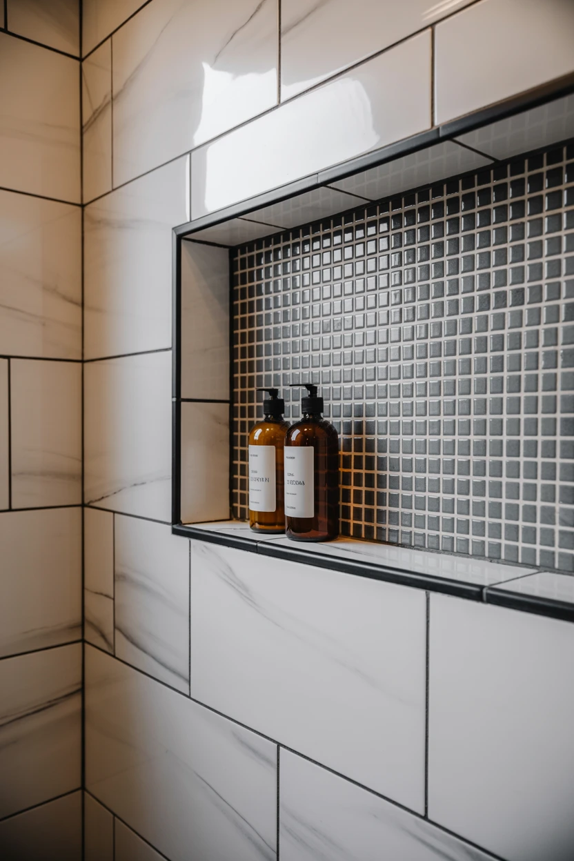 A Black Shower Niche