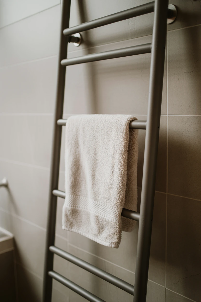 A Sleek Black Towel Warmer