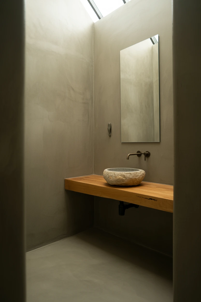 Minimalist Concrete and Warm Wood