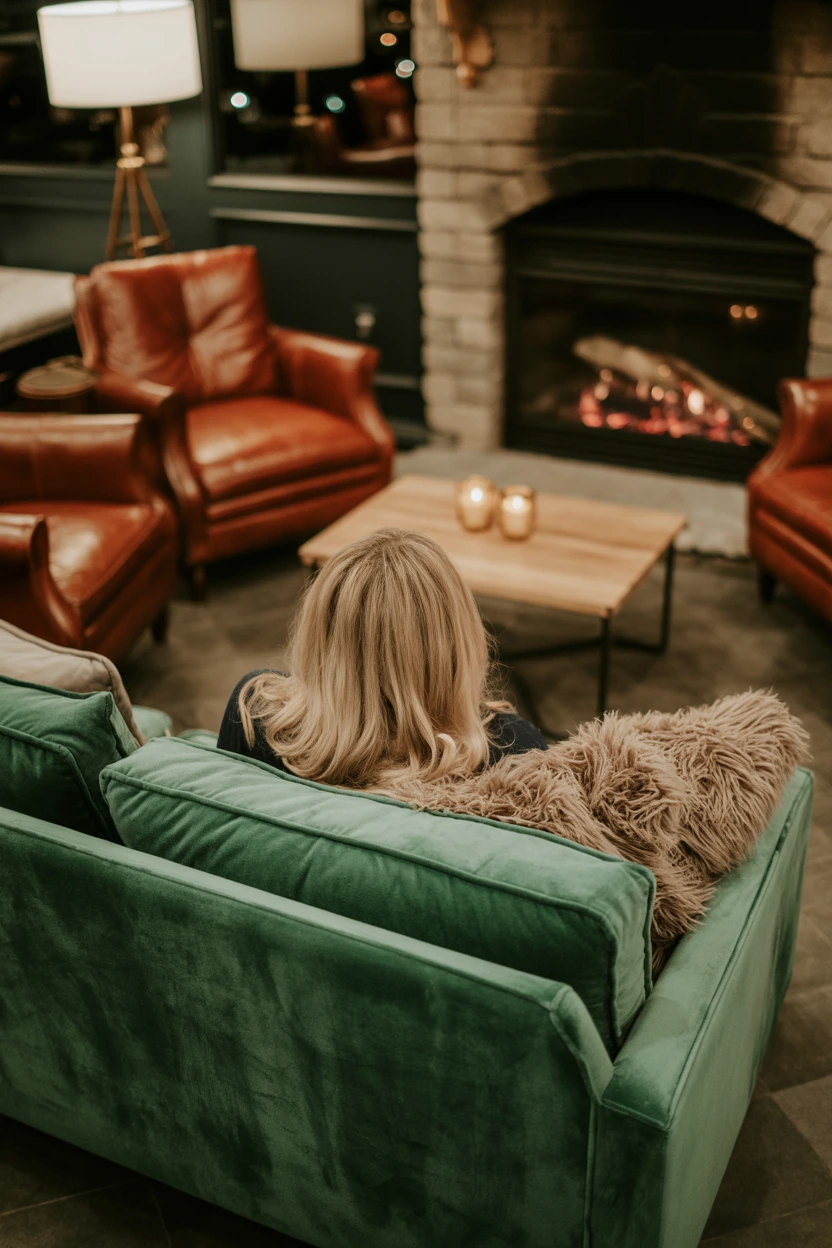 A Cozy Lounge Area with a Fireplace