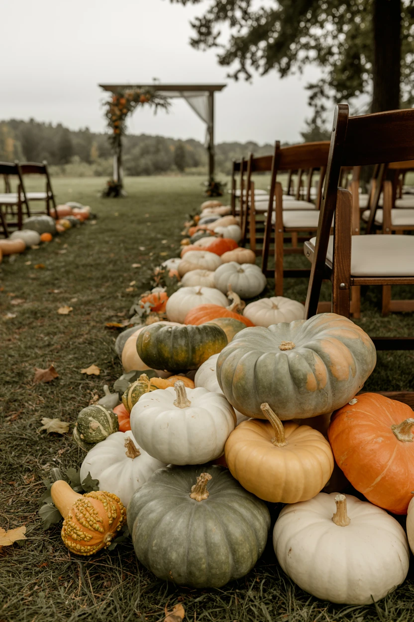 Natural Pumpkin Aisle Decor