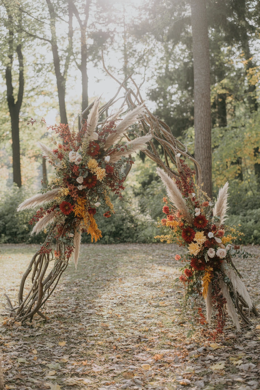 A Lush Woodland Ceremony Arch