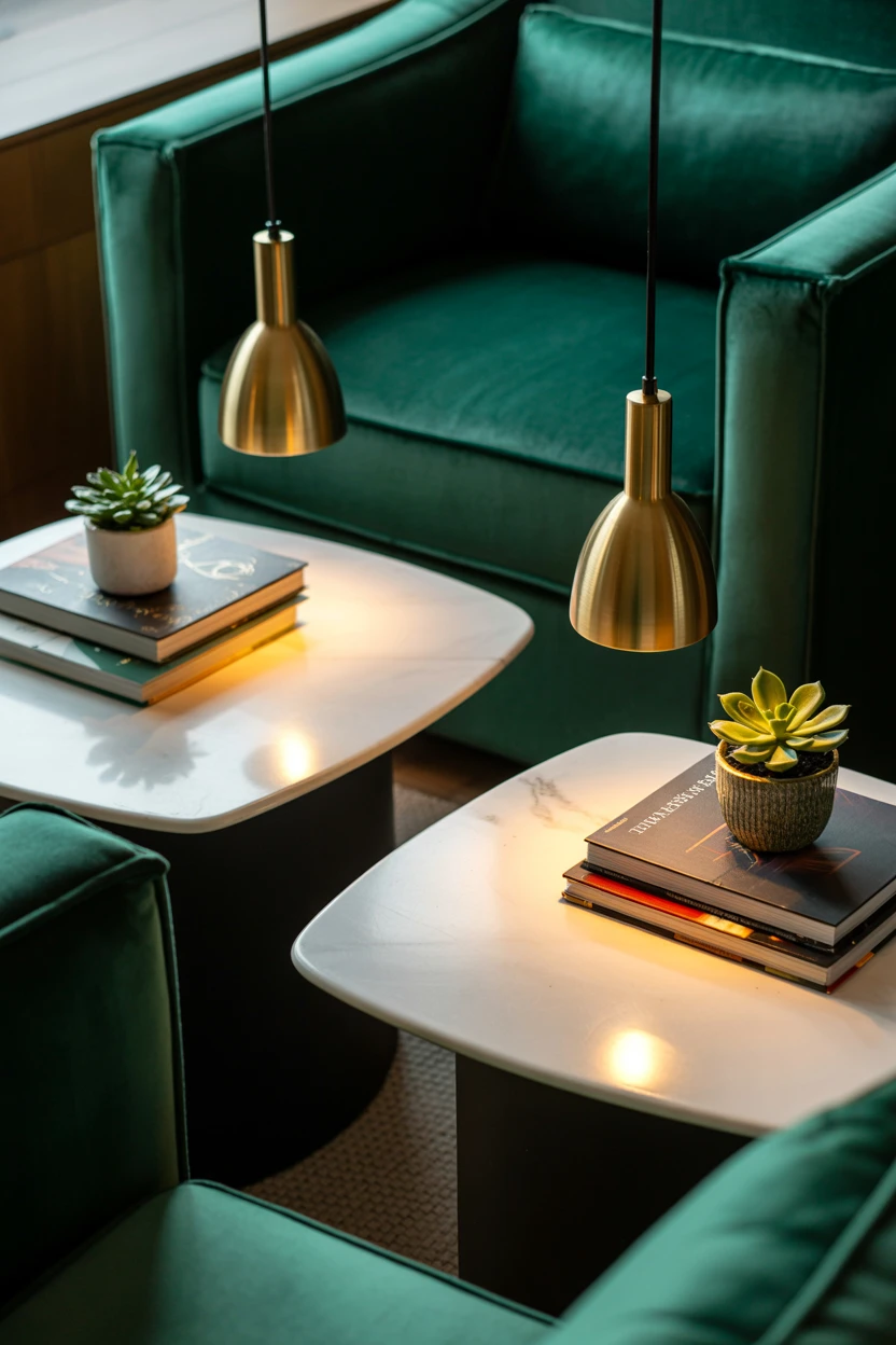 Pendant Lights over Side Tables